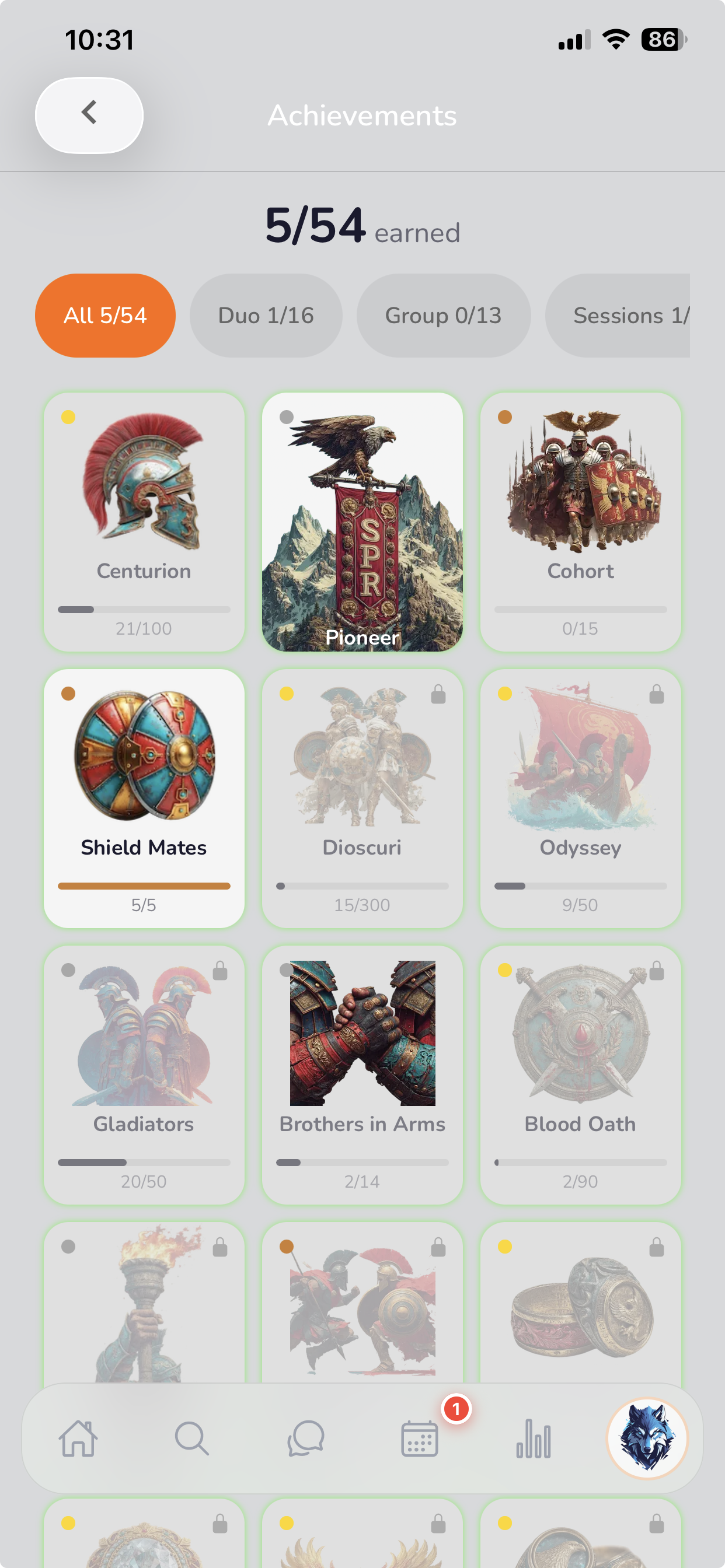 Achievements gallery